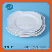 3pcs white porcelain square wave plate,Dishware Ceramic